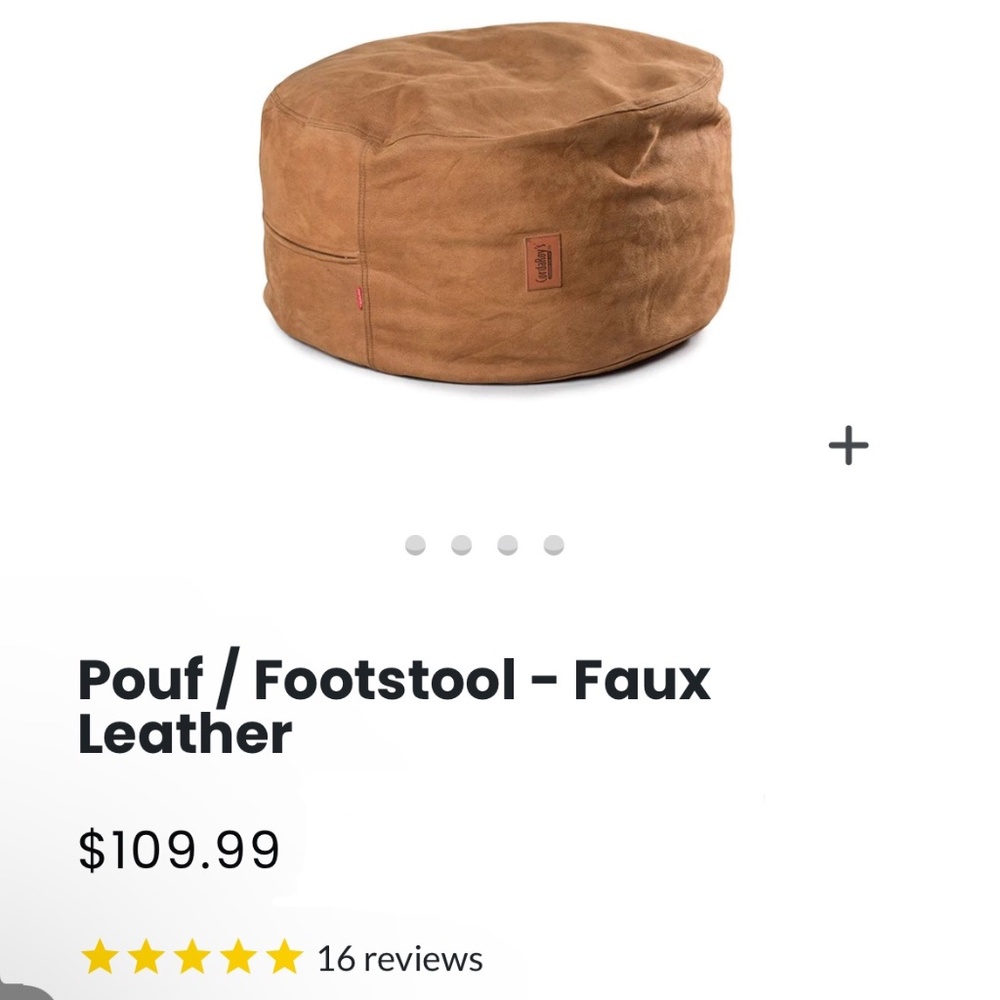 CordaRoys Pouf Leather Cognac